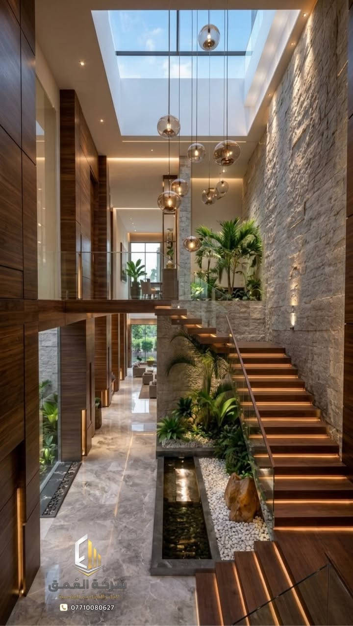 شركة العمق • تصاميم هندسية • فخامة الدرج
