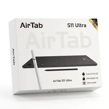Tablet AirTab S 11 Ultra 10-Inch 5G - MediaTek , Android 15, 24 GB RAM, 1TB Storage,With Keyboard & Mouse + ضمان 6 شهور

السعر ١٥٠ الف

نص مكتوب في الصور:
- AirTab S11 Ultra 10.1 FHD Incell Android 15.0 OS RAM:24GB+1TB 13MP+30MP Big Battery 10000mAh Bluetooth Headset Charger Arabic keyboard Wireless Mouse
- AirTab S11 Ultra أداء خيالي... تجربة بلا حدود 10.1 FHD شاشة واسعة Bluetooth Headset سماعة بلوتوث Android 15.0 OS نظام تشغيل حديث Charger شاحن سريع RAM 24GB + 1TB أداء وتخزين ضخم Arabic keyboard كيبورد عربي 13MP + 30MP كاميرات عالية الدقة Wireless Mouse ماوس لاسلكي Big Battery 10000mAh 6 شهور ضمان اطلب هسه
- AirTab S11 Ultra 5G شبكة السرعة الفائقة 10.1" FHD incell 1420 x 1200 13MP + 30MP الكاميرا المزدوجة أندرويد 15.0 أحدث نظام تشغيل 24GB 8GB + 16GB RAM 1TB مساحة تخزين عالية 10000mAh بطارية كبيرة 5G 5G Network Ultra Fast لوكا كور MediaTek SIM بطاقتي SIM بصمة أصبع WIFI 6 Bluetooth 5.2 Type-C Fast Charging Metal fisik tray pin Keyboard & Mouse Mouse
