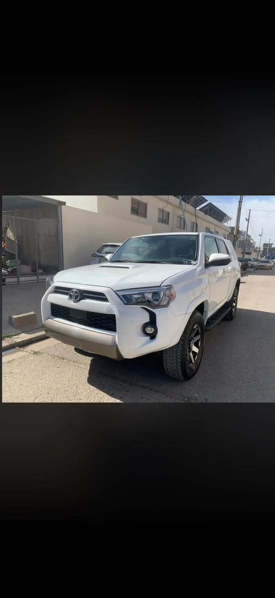ماشاءالله
‏TOYOTA  4RUNNER TRD Off Road

~ تويوتا 4 رنر  لون ابيض 

~ وارد أمريكا  

~ موديل2024 

~ محرك 6 سلندر  / V6 

~ مواصفات  TRD Off Road Prenium

~فول مواصفات

~بصمة  

~ دبل أكسل ( 4*4) ونظام الزحف الخاص ب trd

~ شاشة كبيرة

~   كاميرة خلفية

~سكان هيترة 

~ داخل اسود 

~ رادار امامي و جانبية 

~تحديد سرعة 

~نظام ECO

~ حجم تايرات١٧ ويل بيلادي 

~ (  5 ) خمسة راكب 

~ ماشي47 الف ميل 

~ سيارة بدون صبغ 

~ ايرباك سترن وبردة راجع ببلادي اصلية  

~ رقم شاصي موجود في المنشور 

~صورة حادث موجودة في المنشور 

~ سعر(305)💰ورقة دولار بيها مجال 🤏

***********

***********
