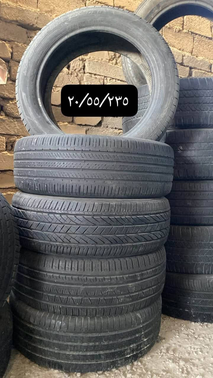اطارات بالة نظيفة
وهاي بعض من النماذج من القياسات في  مجمعنا 
للتوصل على الوات ساب ***********
                                    ***********.

نص مكتوب في الصور:
- ١٠/٥٥/١٨٥
- 195R15
- 18/60/265
- 265/65/17
- ٢٠/٥٥/٢٣٥