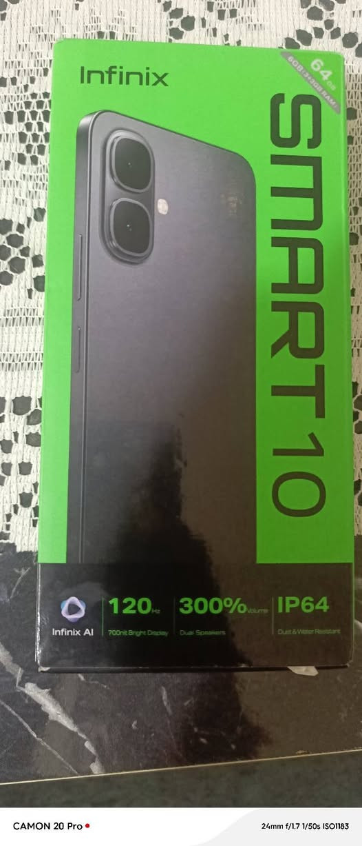 السلام عليكم 
موبايل للبيع انفنكس سمارت 
 infinix smart 10
جهاز ما مستخدم ابد كلش كلش قليل حتى اقل من يوم سيمكارت ما داخل بي وضمانه بي على الفحص جهاز كلش نظيف 
ذاكرته 64 
رام يشغل من 3 الى 6
مكاني النجف
موجود خاص 
***********
