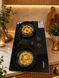 طباخ غاز • زجاج حراري • جديد بالباكيت