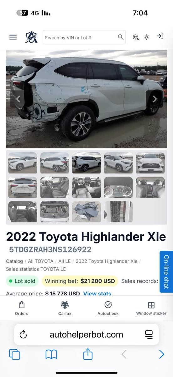 هايلاندر XLE • ٢٠٢٢ • شاصي 5TDGZRAH3NS126922