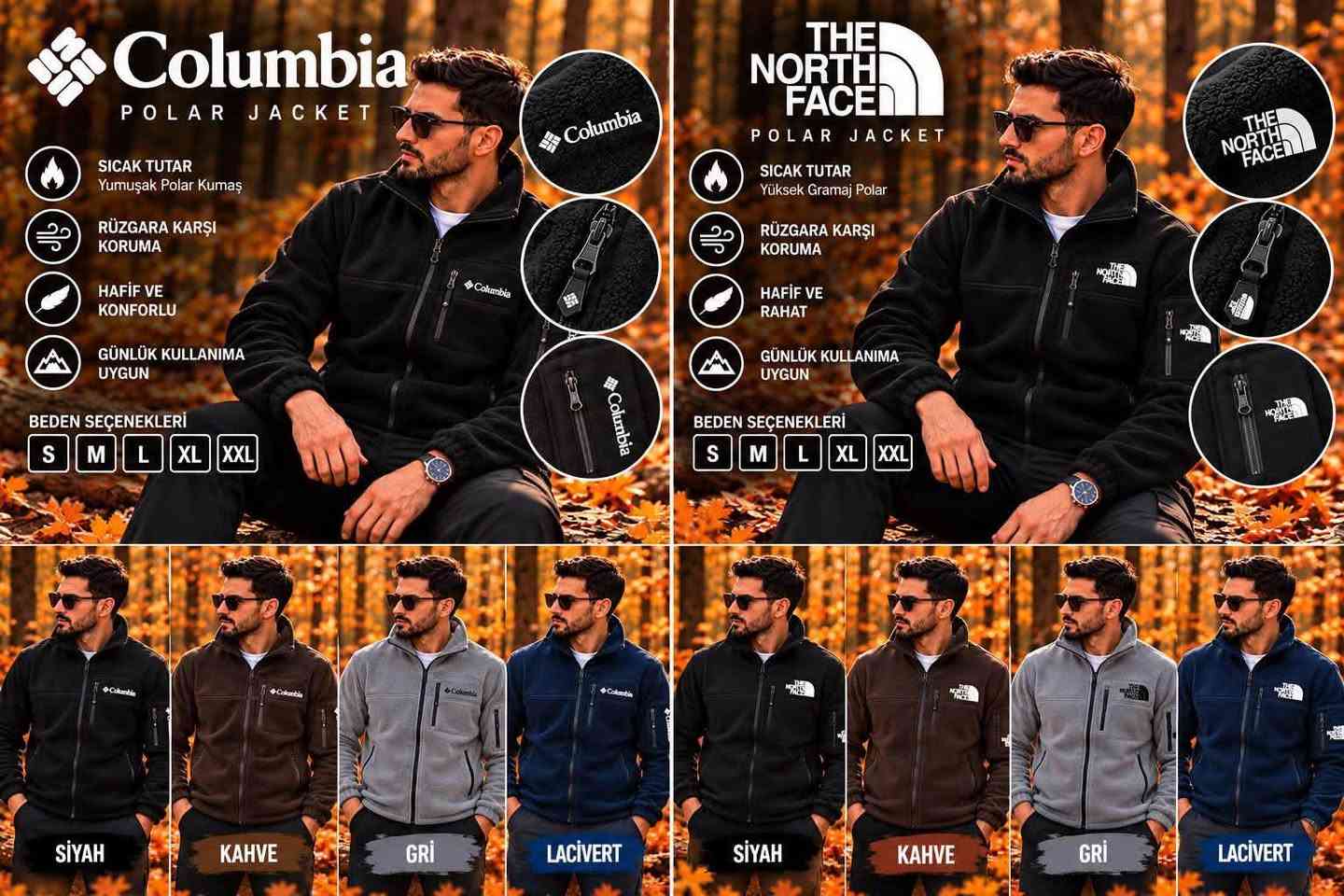 كولومبيا • جاكيت بولار • مقاسات S-XXL