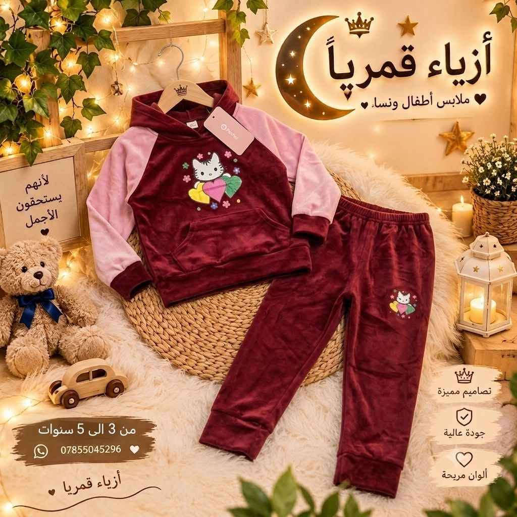 أزياء قمريا • ملابس أطفال ونساء • ٣-٧ سنوات