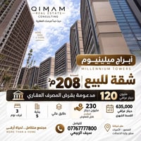 أبراج ميلينيوم • ٢٠٨م • ٣ غرف