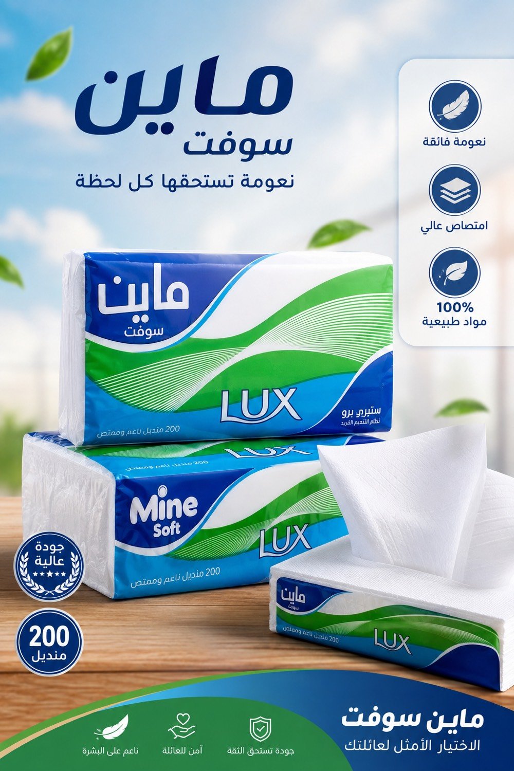 مناديل الماين الأصلي 
الباله تحتوي على اربع جنط كل جنطه تحتوي على عشرة 
السعر12000 جملة ومفرد 
للتواصل***********