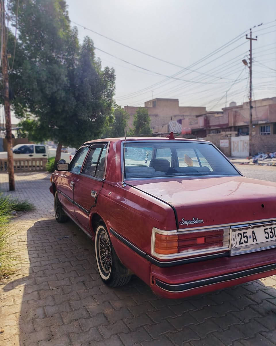 سوبر كراون
1982
 السيارة مصبوغة حزام فقط مكفول من الضربة والمعجون
منظومة تبريد جديدة (بضمان ستة أشهر) 
محرك وكير vvti (ونجي) 
كهربائيات السيارة كلها شغالة 
رقم السيارة مميز كركوك  
مشروع وطني تحويل مباشر 
عنوان بغداد الحسينية 
للاستفسار 
***********
