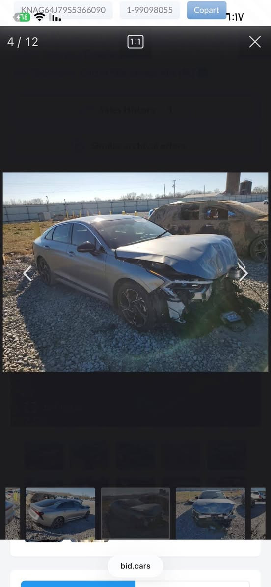 السلام عليكم K5 2025 GT Lian
فول مواصفات 
داخل جلد احمر 
بانوراما قطعتين
لون سمنتي طافي 
ماشيه 35M
شاشه متصله 
وبعد حيل هواي مواصفات
سماعات نضام BOOS
مكينه 2500 تنفس طبيعي 
مرقم اربيل سنويه وهزه جديده 
تريد تحويل تريد وكاله 
حادثه فقط بنيد مصبوغ قطعه وحده
مكان السياره بغداد
السعر 195 وبي مجال 
رقم صاحب السياره
***********
متوفر واتساب

نص مكتوب في الصور:
- محتوى تم إنشاؤه باستخدام الذكاء الاصطناعي
- KNAG64J79S5366090 1-99098055 Copart 4 / 12 bid.cars
