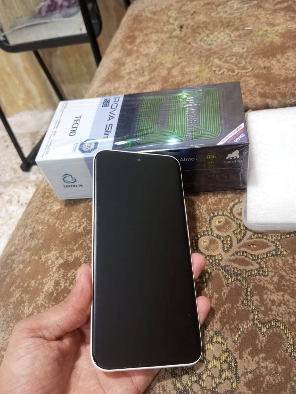 #سلام عليكم #تليفون TECNO POVA Slim 5G حبايب تليفون مواصفته ميحتاج اعرف عنها تليفون راقي كلش من كل نواحي ابحث عليه وشوف سعره ومواصفته قبل لاتاخذه اخذته طك الكارتونة قبل 10 ايام بسوك حاليا ينباع 325 اخذته بهذا سعر رجاء لتكسر بسعر ومحمد جديد قبل 10 ابام خذته نضيف حاله حال شركة *********** سبب ابيعه اريد ايفون 16 وتحياتي
