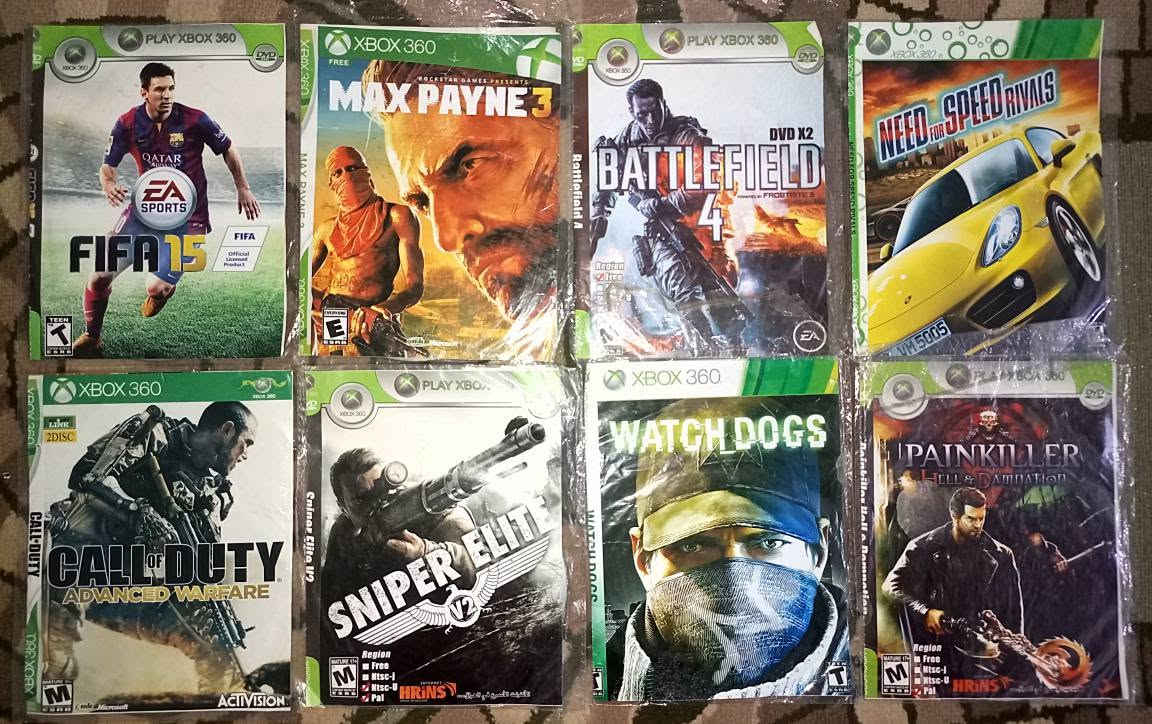 سلام عليكم 

50 لعبة Xbox 360
بيهن قسم سيديات إثنين بس الاكثر سيدي واحد. صار اسنين ما لاعب بيهن لأن استعمل Xbox one s. على ما اذكر كلهن شغالات بس اعتبر اكو 2-3 ما يشتغلن للاحتياط. ابيعهن كلهن ال 50 لعبة سوه اب 50 ألف. مكاني حي الحسين قرب مرقد كميل بن زياد.

‎للتواصل ماسنجر او واتس آب 
‎*********** واتس آب 
‎***********عادي (بدون واتس اب) النجف, العراق
