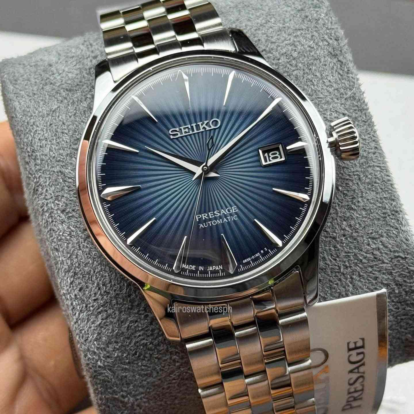 Seiko

Presage Automatic

متوفر وكالة ضمان سنة 

قطر 40.5

اوتوماتيك 

احتياطي الطاقة 41 ساعة 

23 حجر 

زجاج مقاوم للخدوش والصدمات 

مقاوم للماء 50 متر 

ماكنة كشف 

توجد خدمة توصيل 

***********

نص مكتوب في الصور:
- kairowatchesph