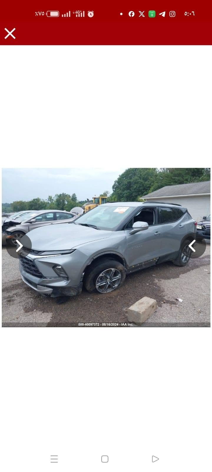 ✨ السعر: 165 ورقة وبسعر رخيص البيع او مراوس بأقل✨
🚘 Chevrolet Blazer 2023 LT3 - فول مواصفات 🚘

الموديل: 2023

الفئة: LT3 (فول مواصفات)

الرقم: فحص مؤقت (تترقم جميع المحافظات) جاهزة للتحويل.

الصبغ والبدن: مكفولة من الصبغ والتبديل نهائياً (مابه أي صبغ أو تبديل قطرة).

الحادث: طسة فقط، وتم تبديل الطبلة بقطعة جديدة وأصلية، والسيارة الآن بحالة الوكالة ومصلحة بالكامل وبشكل احترافي.

الداخلية: مقاعد جلد، شاشة كبيرة، تحكم ستيرن، وكافة مواصفات الـ LT3 الفول.

📍 الموقع: النجف
📞 للتواصل والاستفسار (اتصال + واتساب): ***********

نص مكتوب في الصور:
- 000-40097372 - 08/16/2024 - IAA Inc.