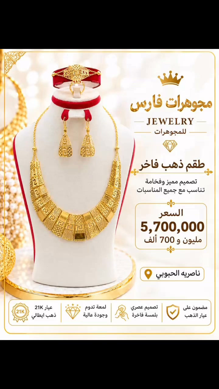 طقم ذهب • عيار ٢١ • ناصريه الحبوبي
