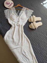 فستان أبيض • حرير • مقاس M-L-XL