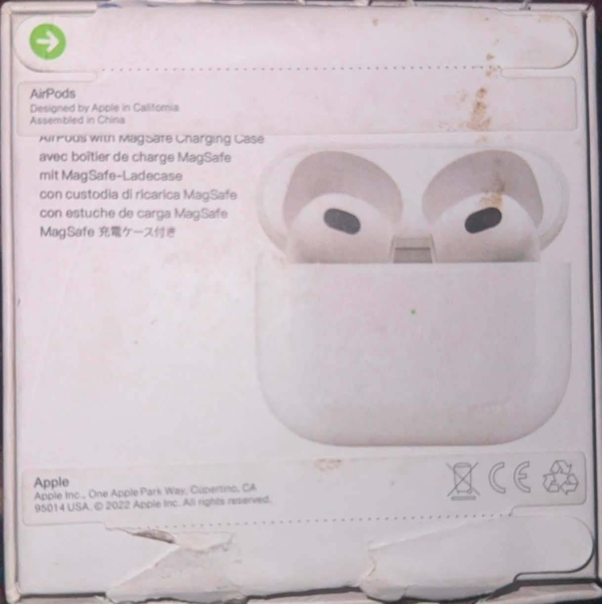سلام عليكم ايربود ابل لأصلي
جيل 3 

AirPods

مستخدمته 

شاحنته موجوده 

كل الملحقات موجوده

فقط بيه مشكله سماعه ع اليمنه موشغاله 

وليسره شغاله تنبيه مهم!

شاحنته لأصليه موجوده هم 

كلشي موجود فقط سماعه ليمنه متشتغل وليسره شغاله شغاله ونظيفه

رايده 45 وبيه لشراي مجال رقمي واتساب 

وتوصيل عدي اكدر ادزه الك توصيل جميع المحافظات 
***********
