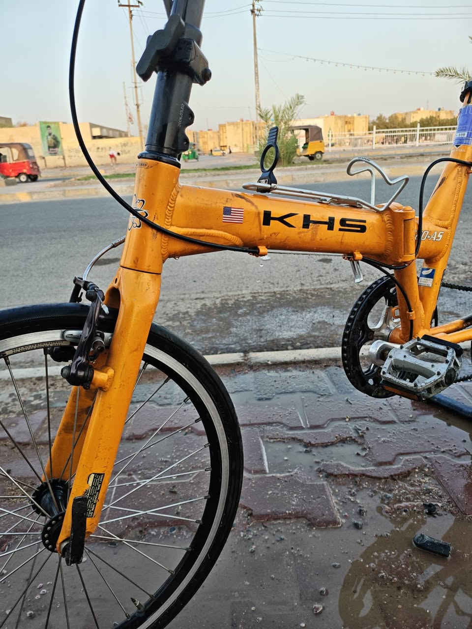 سلام عليكم
متوفر دراجه حجم 20 قابلة للطي وسهولة التحميل 

ماركة /🇺🇸 KHS F20-AS  

معدن المنيوم بالكامل ✅

سستم 🇯🇵SHIMANO 💯 8×1

ماشه المنيوم صب ☑️

Bullhorn Handlebar

مقعد من شركة 🇼🇸GIANT

نظافة %90

تفاصيل اكثر خاص 

متوفر توصيل جميع المحافظات 💸
***********📞واتساب
