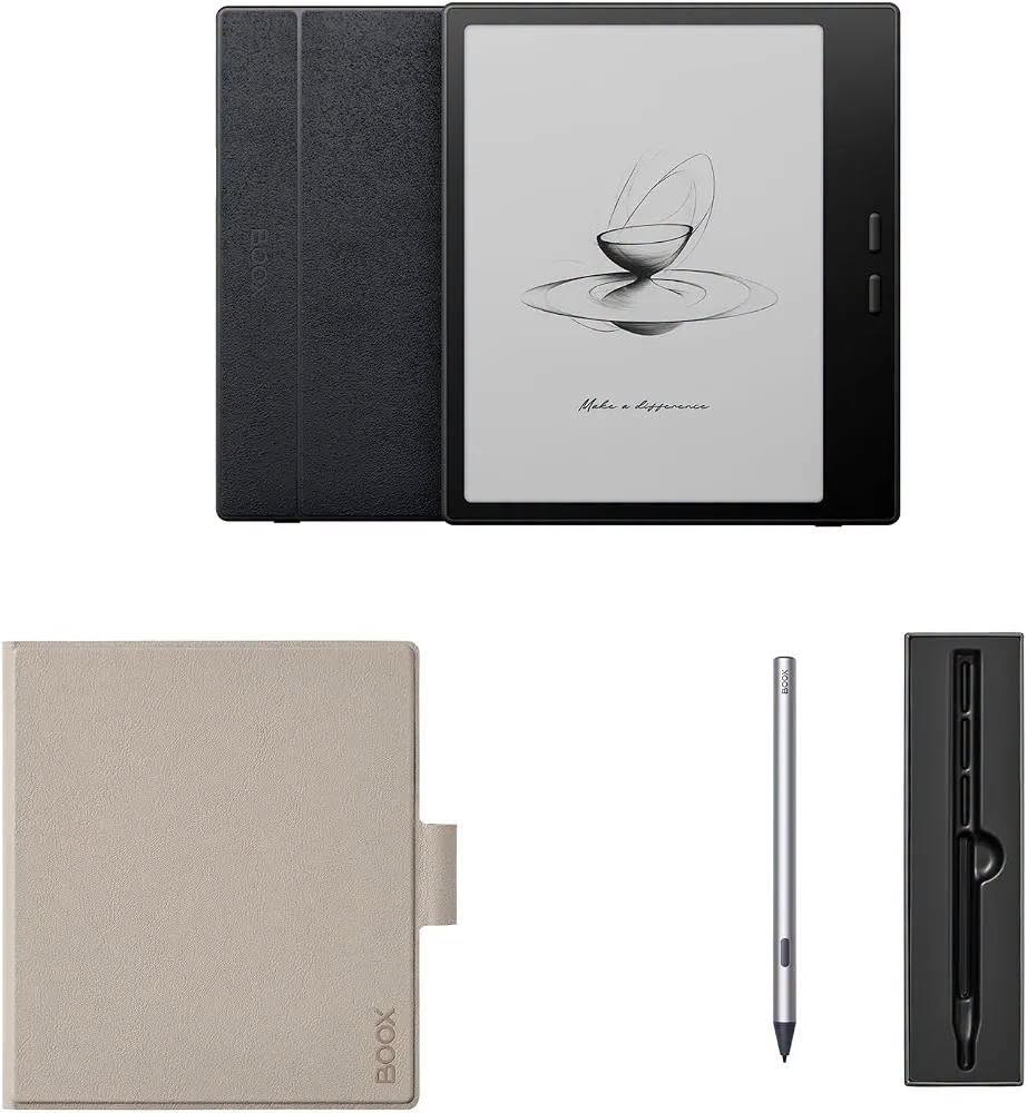 قارئ كتب ملون ماركة بوكس 7 جيل ثاني + قلم + حافظة
BOOX Go Color 7 (Gen ii) 
+ BOOX InkSense Plus + Magnetic Cover
نظام اندرويد 13
شاشة حبر الكتروني ملونة حجم 7 انج
ذاكرة 4GB + 64GB
يدعم رام microSD الى 2TB
جديد غير مستخدم ضمان 15 يوم
للاستفسار خاص او واتساب ***********

نص مكتوب في الصور:
- BOOX Go Color 7 (Gen II) Specification Go Color 7 (Gen II) Powered by an upgraded CPU Qualcomm Upgraded Octa-core Supports BOOX InkSense Stylus with a Side Button E Ink Kaleido 3 Resolution: Black & White 300 ppi / Color 150 ppi New page-turn button design RAM 4 GB ROM 64 GB + microSD up to 2 TB Touch Screen WiFi 2.4GHz + 5GHz Weight 195 g Bluetooth Version 5.1 Dimension 156 x 137 x 6.4 mm Battery 2300 mAh Android Version Android 13 External Slot USB Type-C Support OTG Support microSD (TF) card Front Light Warm and Cold