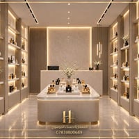 ⁨ ⁨ من اعمالنا  تصميم داخلي لمحل عطور  في محافظة بغداد  لطلب كافة التص...