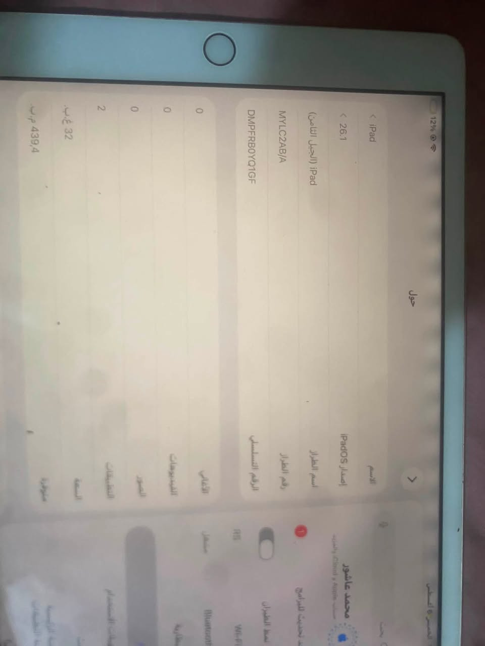 ايباد 8للبيع البصمه عطلانه ذاكره32البطاريه93السعر160وبي مجال قليل للتواصل ***********
