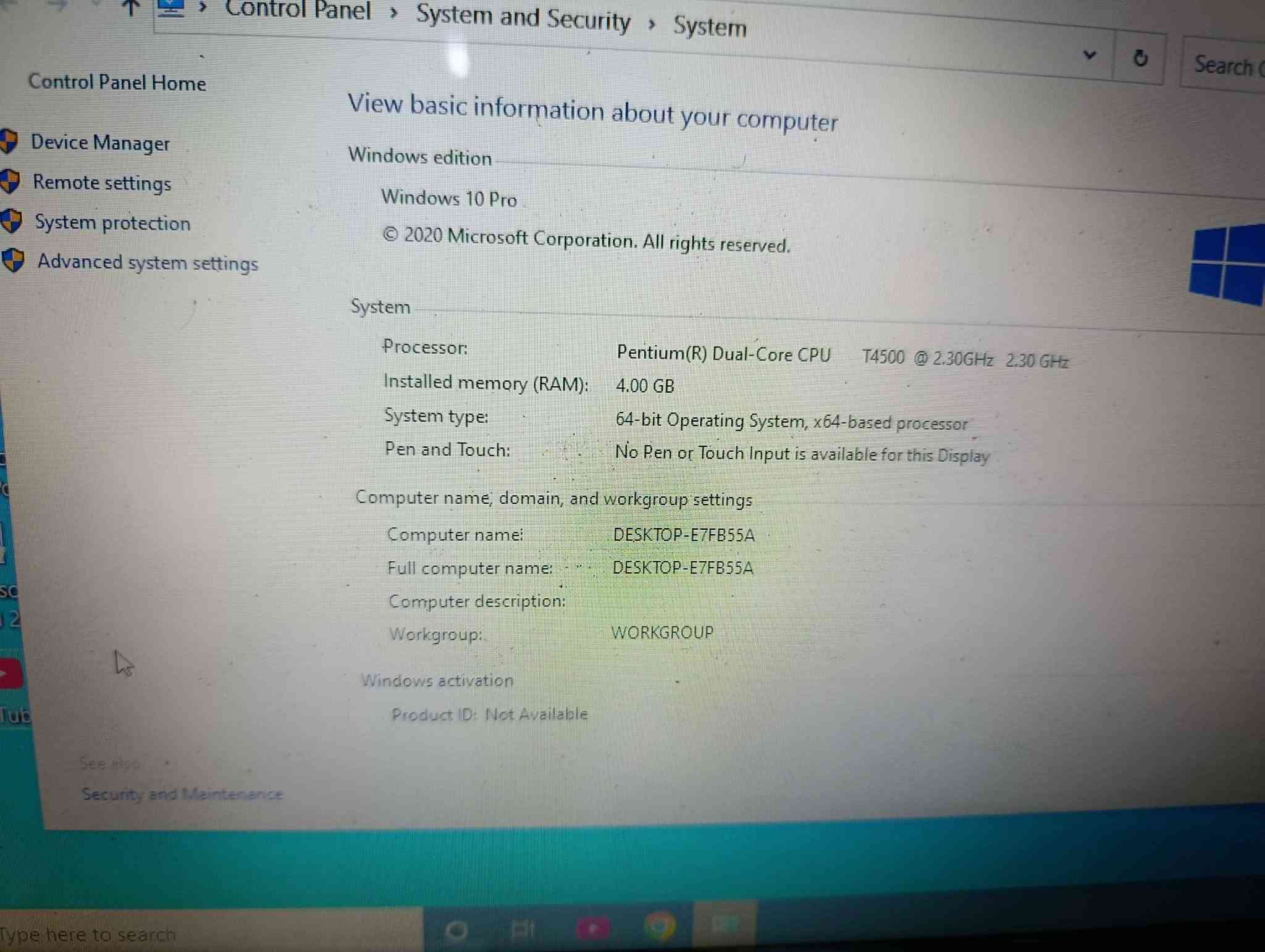 السلام عليكم ورحمه الله وبركاته 
للبيع لابتوب نوع DELL
وندوز 10
موضح كبالكم المعلومات كامله مالته
مبدل بطارية جديده وفرمته جديد 
مكاني بغداد حي الجهاد 
سعره 125وبيها مجال 
*********** بغداد, العراق

نص مكتوب في الصور:
- This PC > Folders (7) 3D Objects Desktop Documents Downloads Music Pictures Videos Devices and drives (4) Local Disk (C:) 114 GB free of 146 GB Local Disk (E:) 142 GB free of 146 GB Local Disk (F:) 172 GB free of 172 GB DVD RW Drive (H:)
- Control Panel > System and Security > System
- Control Panel Home
- Device Manager
- Remote settings
- System protection
- Advanced system settings
- View basic information about your computer
- Windows edition
- Windows 10 Pro
- 2020 Microsoft Corporation. All rights reserved.
- System
- Processor: Pentium(R) Dual-Core CPU T4500 @ 2.30GHz 2.30 GHz
- Installed memory (RAM): 4.00 GB
- System type: 64-bit Operating System, x64-based processor
- Pen and Touch: No Pen or Touch Input is available for this Display
- Computer name, domain, and workgroup settings
- Computer name: DESKTOP-E7FB55A
- Full computer name: DESKTOP-E7FB55A
- Computer description:
- Workgroup: WORKGROUP
- Windows activation
- Product ID: Not Available
- See also
- Security and Maintenance