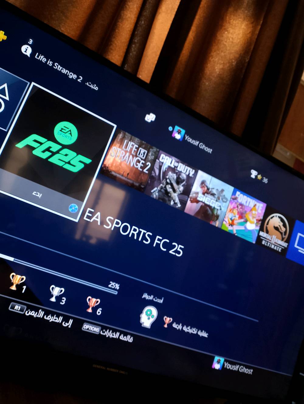 بلايستيشن 4 Fat للبيع حالتة نظيفة جدآ 

🔹 يد PS5 DualSense + يد PS4 تجارية 
🔹 كامل الملحقات
🔹 بي 3 او 4 العاب داخلية
🔹 حساب أمريكي 🇺🇸 + اون لاين 
🔹 وياه 3 ألعاب أصلية أقراص
🔹 ذاكرة جهاز 860 لو 900 
💿 FIFA 20
💿 Mortal Kombat 11
💿 Fc 25
Tomb Raider
🎮 ومن الألعاب الموجودة:
FC 25 + Life is Strange 2 + Call of Duty + Rainbow Six Siege + Fortnite وغيرها. للمعلومة حساب كول اوف ديوتي والفورت نايت صارف عليهن وسكنات قوية