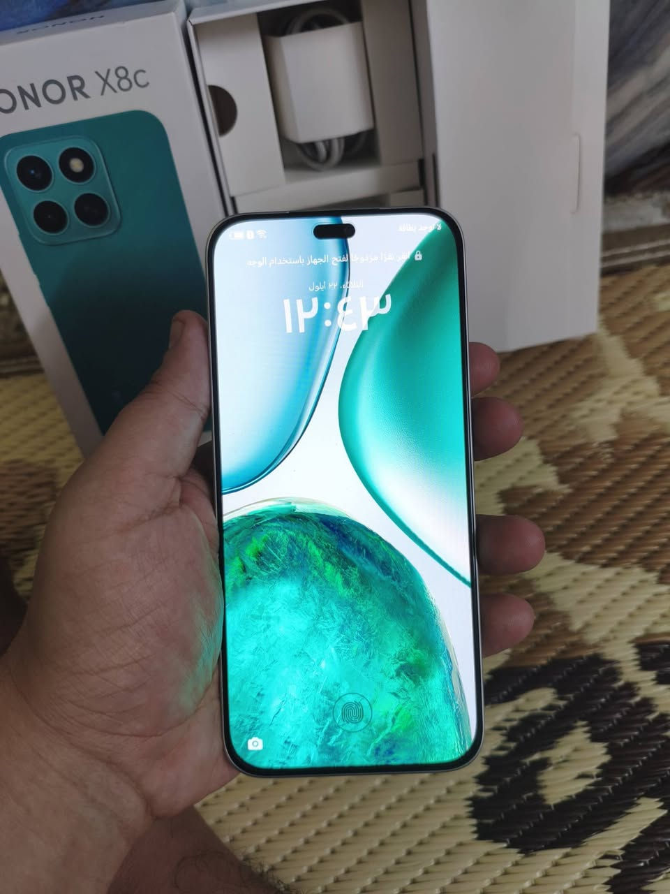 سلام عليكم هونر x8c للبيع ذاكره 256 رام 8+8 جهاز مكفول كفاله عامه حته لزكه مال شركه بعده بلجهاز كامل ملحقات عنواني بغداد مدينه صدر ورقم *********** واتساب أو اتصال  وعندي توصيل لجميع محافضات العراق فقط بعربون

نص مكتوب في الصور:
- ١٢:٤٣
- حول الهاتف
- MagicOS
- المعالج المركزي
- Qualcomm
- Snapdragon 685
- اسم الجهاز
- HONOR X8c
- ذاكرة الوصول العشوائي
- ٨,٠ غ.ب
- ٨,٠+ غ.ب HONOR
- RAM Turbo
- دقة الشاشة
- ٢٤١٢ x ١٠٨٠
- البطارية
- mAh 5000
- المساحة الفارغة ٢٢٦,٨٦
- غ.ب
- الإجمالي ٢٥٦ غ.ب
- وحدة التخزين الداخلية
- الموديل
- ABR-LX2
- رقم الإصدار
- 9.0.0.267(C185E15R3P2)
- GPU Turbo