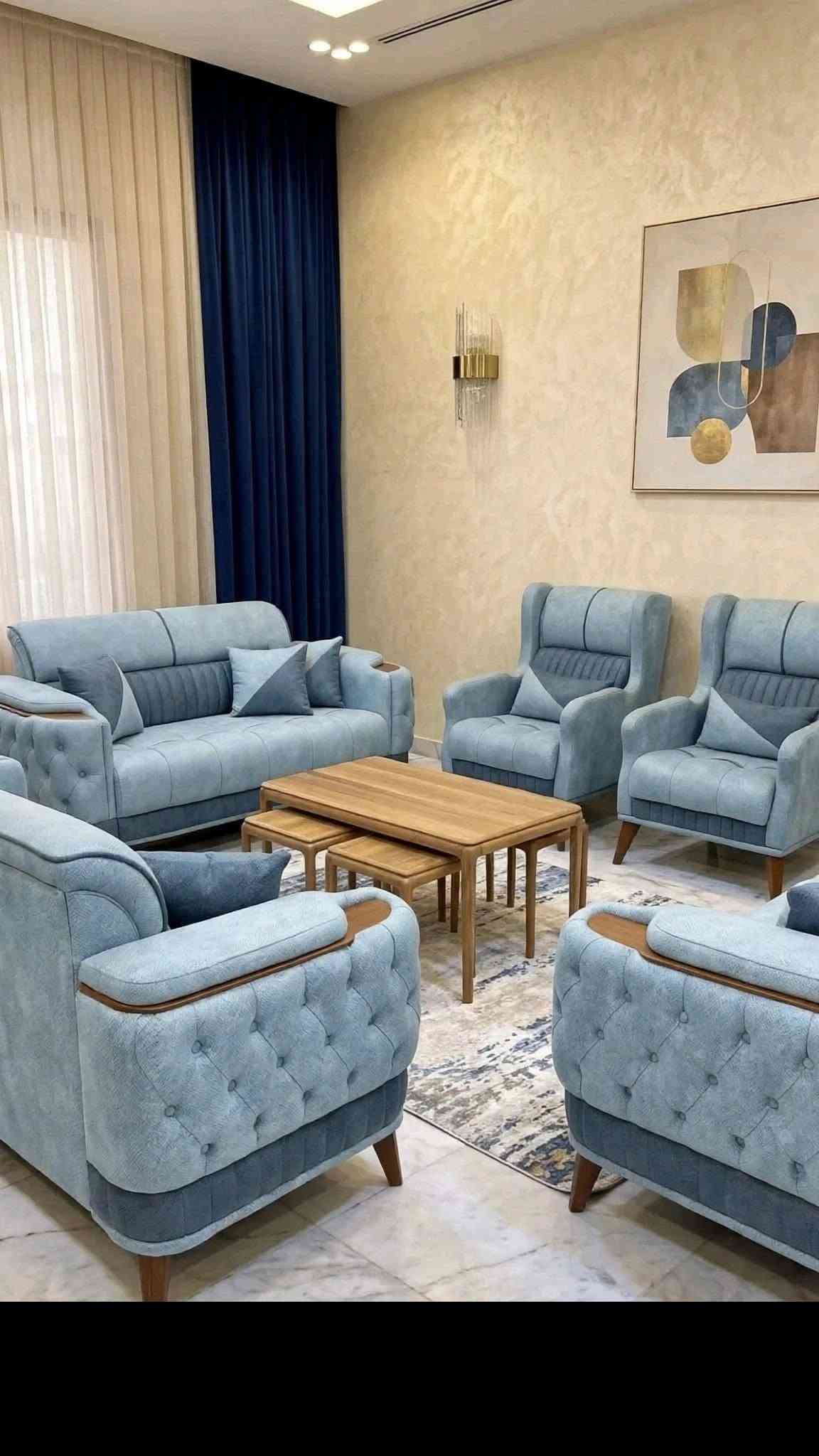 عرض لمدة  اسبوع 😍😍
تخم عراقي مودرن تركي عشر مقاعد خمس قطع السعر750

10مقاعد 750
9مقاعد 650
8مقاعد 600
7مقاعد 550
6مقاعد475
5مقاعد 450

خمس قطع اثنين كبيرة ثلاثيه وحده وسط ثنائية و كرسيين مع كوشات عدد 6
جميع الالوان متوفره
توصيل داخل بغداد مجاني 
اطراف 15

خشب 18مل
 انواع الاقمشه متوفر 
الاسفنج مميز اول مضغوط علو الاسفج 8سم 

❇️قياسات القنفات ❇️
190سم  القنفه الكبيرة ام ثلاث مقاعد 
150 سم القنفه الوسط ام مقعدين 
75 سم  الكرسي

العمق الكلي للتخم  75 سم عرض المقعد الصافي
ضمان حقيقي للامانه 5سنوات 

❌❌❌لا تدفع المبلغ اذا  اجاك يختلف عن الصورة❌❌❌

للحجز ارسل
 الصورة 
والاسم 
ورقمين موبايل
والعنوان
على الخاص
الي يريد طبله سعرها 50

قماش صوره

التوصيل خلال 4ايام فقط

***********
