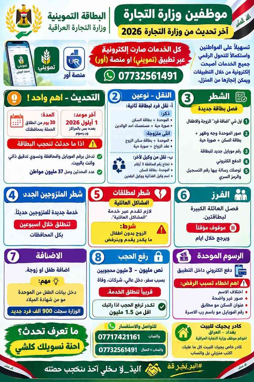 تحديث تمويني • نقل بطاقة • خدمة منزلية