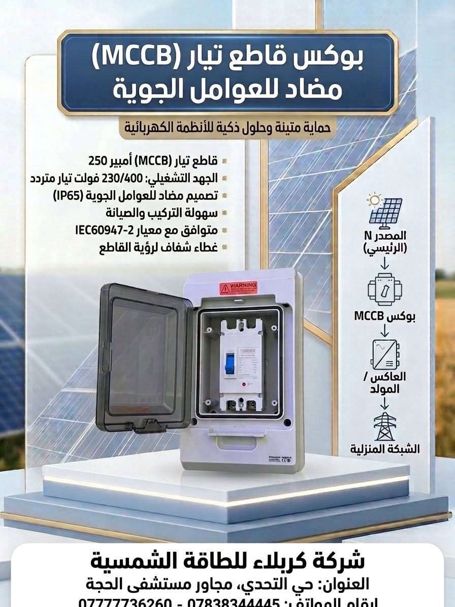 كربلاء للطاقه الشمسيه
العنوان كربلاء مجاور مستشفى الحجه 
للستفسار والاتصال /***********
***********
