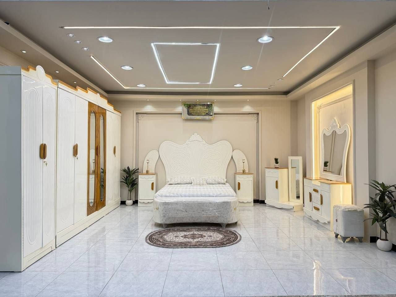 غرف نجاره عراقية • ٨ قطع • سرير ٢٠٠×١٦٠