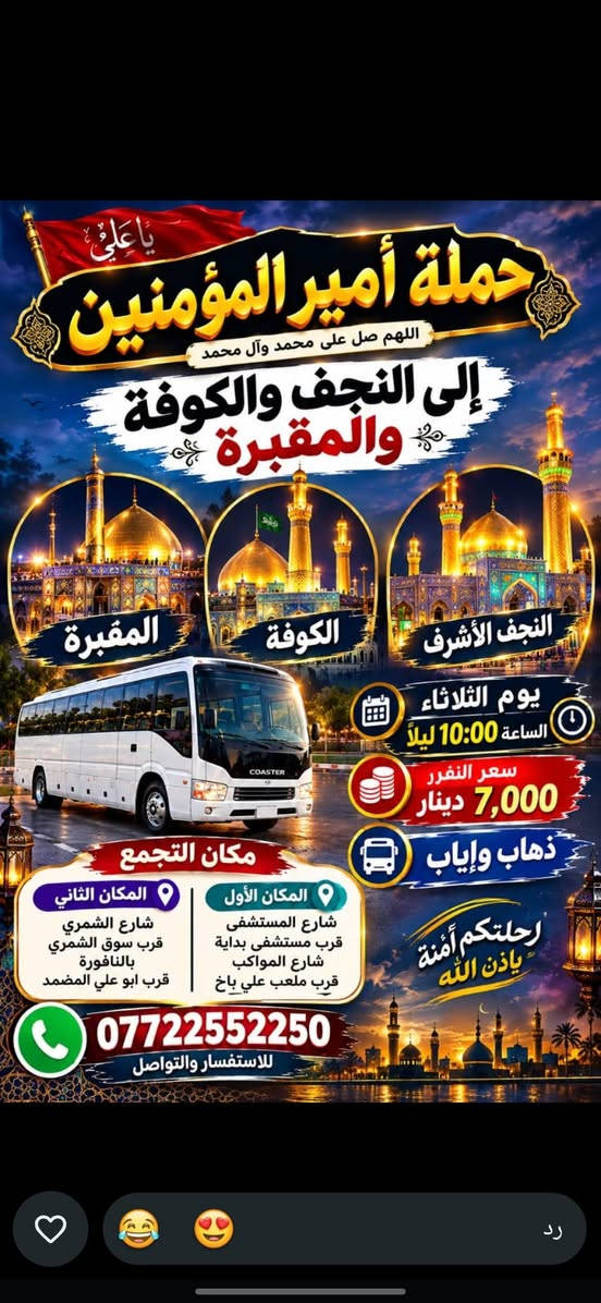 حملة أمير المؤمنين • كربلاء • النجف والكوفة