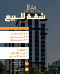 كركوك مجمع مودرن ستي • ١٣٥م • ٣غرف