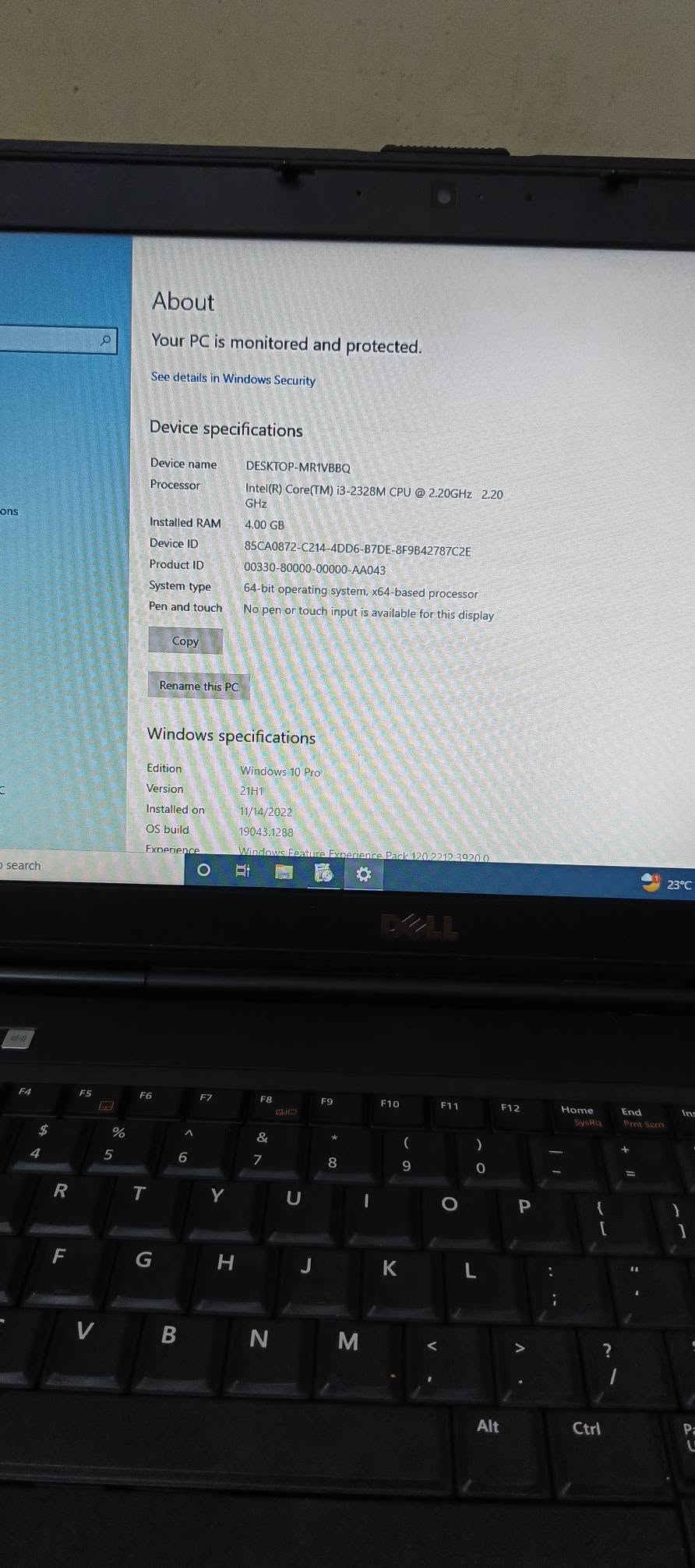 لابتوب ديل بسعر مناسب فول نضافه
لابتوب ديل 

كوراي3

جيل ثاني 

رام4 قابل للتطوير

هارد500قابل للتطوير

نضافه90بلميه

بطاريه ممتازه جدا 

حجم16

يشغل العاب برامج

منزل بي لعبة GTA san  وكولف ديوتي2 وتكدر تنزله انت بعد وسعرها كل مناسب

95الف فقط شراي راسلني او اتصل عل رقم ***********

نص مكتوب في الصور:
- About Your PC is monitored and protected. See details in Windows Security Device specifications Device name DESKTOP-MR1VBBQ Processor Intel(R) Core(TM) i3-2328M CPU @ 2.20GHz 2.20 GHz Installed RAM 4.00 GB Device ID 85CA0872-C214-4DD6-B7DE-8F9B42787C2E Product ID 00330-80000-00000-AA043 System type 64-bit operating system, x64-based processor Pen and touch No pen or touch input is available for this display Copy Rename this PC Windows specifications Edition Windows 10 Pro Version 21H1 Installed on 11/14/2022 OS build 19043.1288 Experience Windows Feature Experience Pack 120.2212.3920.0
- Windows specifications Edition Windows 10 Pro Version 21H1 Installed on 11/14/2022 OS build 19043.1288 Experience Windows Feature Experience Pack 120.2212.3920.0
- DELL
