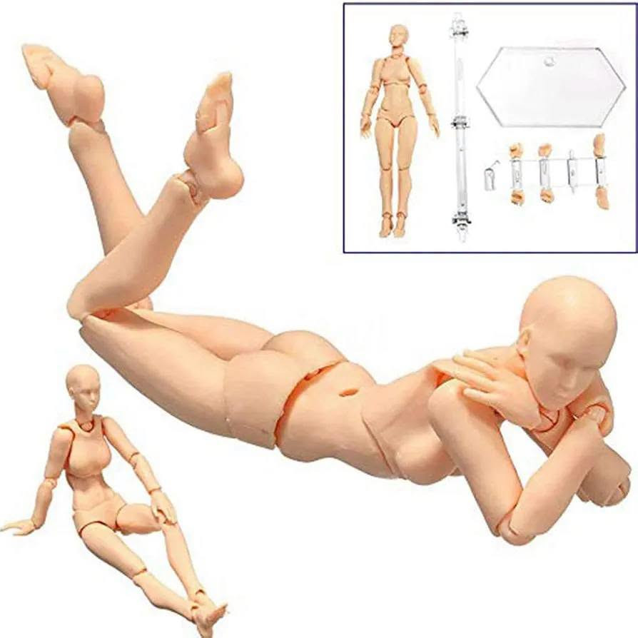 مجسم مانيكان فني ذكي قابل للتحريك (Body Kun / Artist Mannequin) من إنتاج شركة WHHWYF Hand-made Toys، ويُستخدم كنموذج بشري لمساعدة الرسامين ومصممي الرسوم المتحركة (الأنمي) على ضبط وضعيات الجسد والنسب التشريحية أثناء الرسم

نص مكتوب في الصور:
- 6inch 5inch