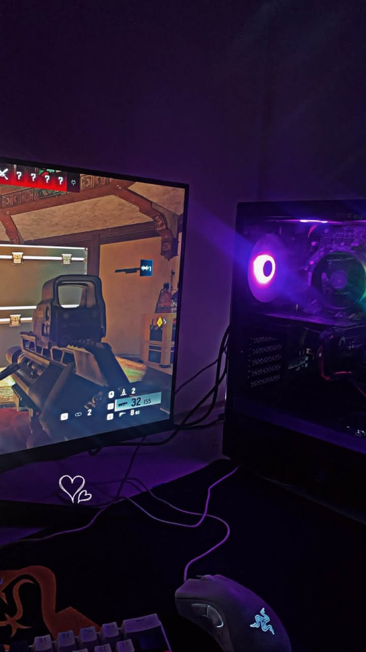 السلام عليكم للبيع Pc
رايده 600 قفل 
وياه موس وكيبورد وسماعه 
وشاشه سامسونك 75 هيرتز
مكاني زيونه 
رقم الاتصال 
***********

نص مكتوب في الصور:
- مركز صحي بسماية الاول
- الشموس, Iraq
- حتى دمي مرقط  جیلان البشیر
- Ups zeuz 1500
- Mouse
- Keyboard
- Mouse bad
- Pc :
- R5 3600
- 6500XT
- Ram 2*8 olye RGB 3600
- B450
- M.2 512 Lexer
- 550w
- Case 6Fan RGB
- Reply
- zhraa6040 1d
- 60 seconds Utilization 31% Speed 3.98 GHz Processes 183 Threads 3066 Handles 115831 Up time 0:00:49:43 Base speed: 3.60 GHz Sockets: 1 Cores: 6 Logical processors: 12 Virtualization: Disabled Hyper-V support: Yes L1 cache: 384 KB L2 cache: 3.0 MB L3 cache: 32.0 MB Search
- Run new task AMD Ryzen 5 3600 6-Core Processor 100%
- Memory composition In use (Compressed) 8.6 GB (730 MB) Available 7.3 GB Committed 15.6/24.9 GB Cached 7.5 GB Paged pool 453 MB Non-paged pool 442 MB Speed: 3600 MT/s Slots used: 2 of 2 Form factor: DIMM Hardware reserved: 89.9 MB Search