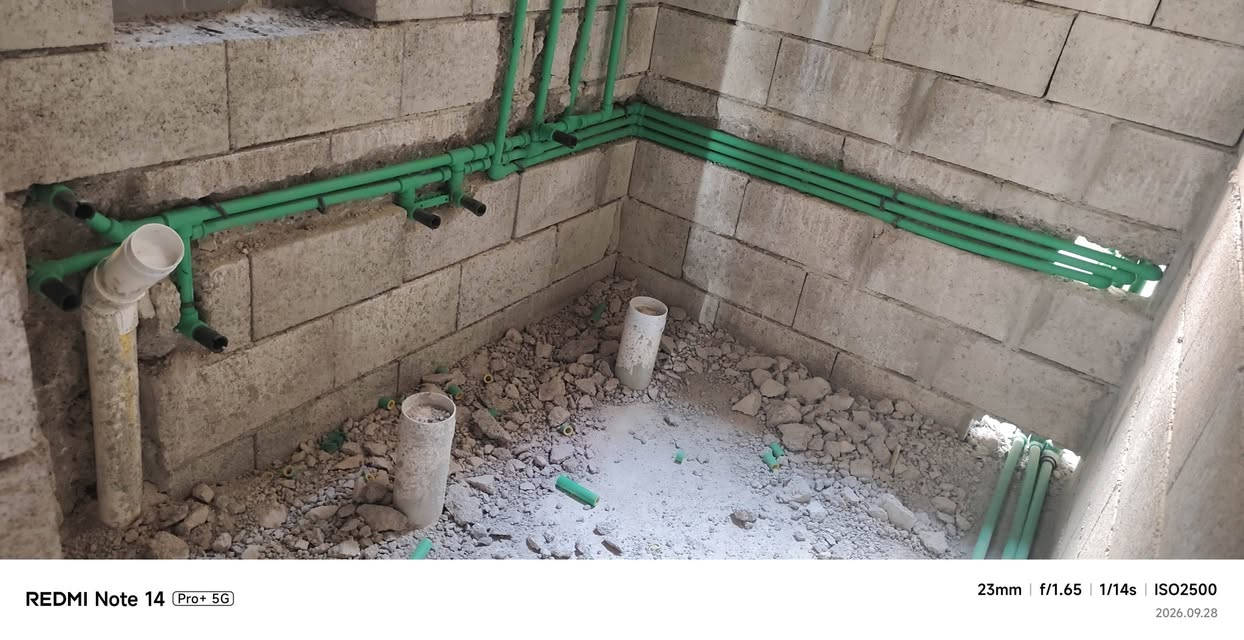 تاسيس منزل شبكة ppr  حي التربيه الخامسه 
***********
عملنا كافة التاسيسات الحديثه 
شالات ونافورات ومسابح 
انضمة اطفاء 
تثقيب كور

نص مكتوب في الصور:
- REDMI NOTE 14 Pro+ 5G 23mm | f/1.65 | 1/360s | ISO50 2026.09.28
- REDMI Note 14 Pro+ 5G 23mm f/1.65 1/33s ISO1250 2026.09.28
- REDMI NOTE 14 Pro+ 5G 23mm | f/1.65 | 1/381s | ISO50 2026.09.28
- REDMI Note 14 Pro+ 5G 23mm f/1.65 1/50s ISO400 2026.09.28
- REDMI Note 14 Pro+ 5G 23mm | f/1.65 | 1/14s | ISO2500 2026.09.28