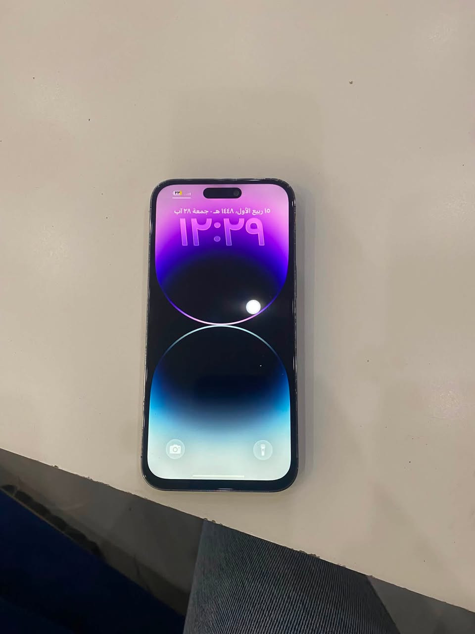السلام عليكم 🌹
📱 آيفون 14 برو ماكس لون بنفسجي
 دبل خط 
فيس إيدي واكف 
💾 ذاكرة 256GB

🔋 بطارية 80%
الجهاز فول شغال 🔥
✅ نت سريع
✅ صوت واضح
✅ اتصال ممتاز
❌ بدون أي خلل
✨ نظافة👌🏻 

* الجهاز مبدل شاشة (نوعيه راقيه)

* سرعة وسلاسة عالية بالاستخدام

* + النت + الصوت + الاتصال كله شغال 100%
📞 للحجز والاستفسار:

***********
