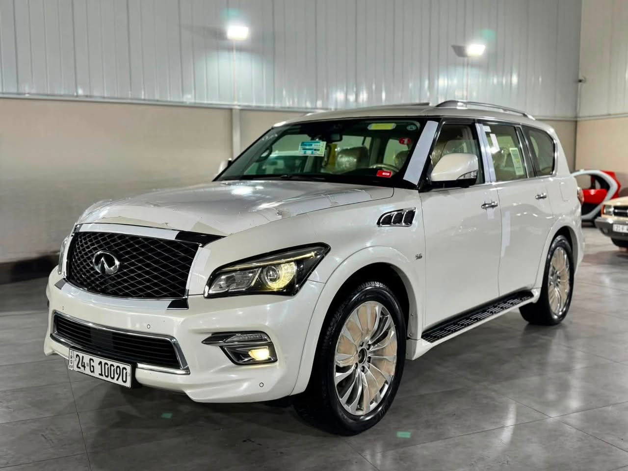 ‏ INFINITI QX80 2016
أنفنيتي QX80 موديل 2016 فول فول مواصفات ١/١
مواصفات خليجي وكالة شريك سردار ✅
سيارة جديد مثل شريكة 📦📦🧿🧿
-----------------------------------------
مكان🌆: سليماني                   
 سعر💵:  224$ 
تليفون 📲: ***********
                  *********** واتساب
  -----------------------------------------
▫️محريك V8 5.6L تمانية سلندر
🔹گير و محرك بشرط برغي مامفتوح شرط📦
🔹بدون صوت و صرف و خلل كل بشرط فحص
🔹ماشيه 96  الف كيلو متر حقيقي 📦✅

▫️ بصمتين بلادي و سماعات و كتلوك كل موجود✅
 
▫️سيارة كلين تايتل وكالة شريكة سردار
🔹صار بلعراق ( باب خلفي و نص جملغ صبوغ )❌
🔹بدون داخل و بدون أيرباگ شرط فحص✅
🔹حتل دعاميات بيلادي بدون صبوغ 
🔹سيارة حيل حيلوة جديد جديد ماشاالله
🔹سيارة على وضع شريكة لوك لوك 📦📦

 
▫️مواصفات
{{ بصمة - سلايت - داخل بيجي - فورويل - رادار امامي و خلفي - رادار جانبي - ثلاجة -  خمس كاميرا - ٣ شاشة - تشغيل عن بعد - صندوق شفت - كشنات جلد - كشنات تتفيئة و تبريد - كشن و ستيرن خزن - كشنات امامي و خلفي كهربا - تيريد مركزي - حصاص امامي و خلفي - سماعة BOSE - مراي شفت - بغاغ لايت - داخل فورميكا - ڤوليوم - تحديد سورعة - لايت وزينؤن - بگلايت ليد - بعد }}
 
▫️اربع تاير و ويل حجم 22 بيلادي جديد جديد
🔹سيارة جديد ماشالله بدون نواقص
🔹سيارة شرط بدون اى نواقص گير و محرك و حدادي و كاهرباى كل بشرط
🔹سنوية و رقم جديد سنوي بأسمي تحويل غرامة بشرط
