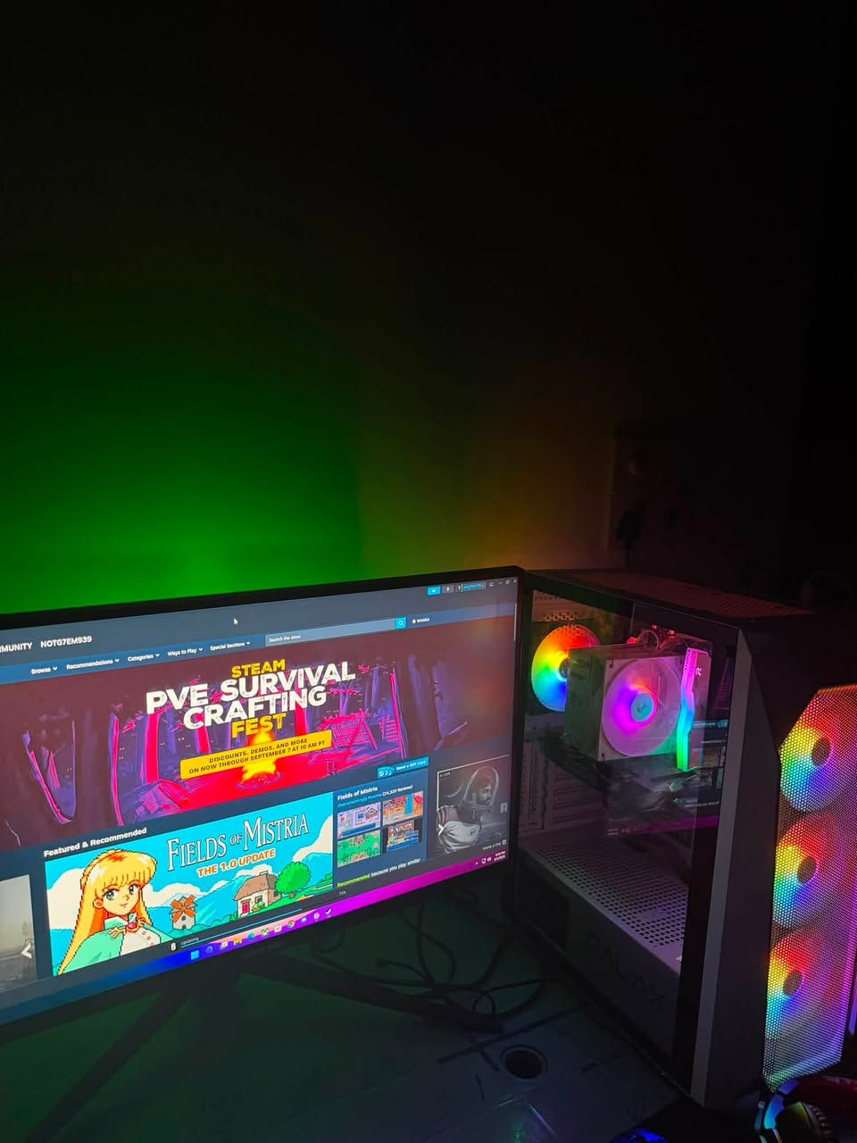 تجميعة Gaming كاملة للبيع  🎮🔥

🖥️ مواصفات الـ PC:

🔹 CPU: Intel Core i5-12400F – 12th Gen
🔹 GPU: Gigabyte RTX 4060
🔹 Motherboard: ASUS PRIME B760M-K D4
🔹 RAM: 16GB T-Force DDR4 3200MHz
🔹 Storage: M.2 NVMe 1TB
🔹 CPU Cooler: DeepCool Air Cooler
🔹 Power Supply: Redragon RGPS 600W
🔹 Case: White Gaming Case + Tempered Glass + RGB Fans

🖥️ الشاشة:

🔹 Black Wolf Gaming Monitor
🔹 27 Inch
🔹 FHD 1920×1080
🔹 165Hz ⚡
🔹 RGB 🌈

🎮 Gaming Accessories:

⌨️ Keyboard: Redragon
🖱️ Mouse: Redragon
🎧 Headset: Redragon

🔋 UPS:
استخدام اقل الشهر
🔹 FIPO UPS
🔹 1500VA
🔹 Offline

السعر 1,400,000 مكاني بغداد الكراده 
*********** واتس
