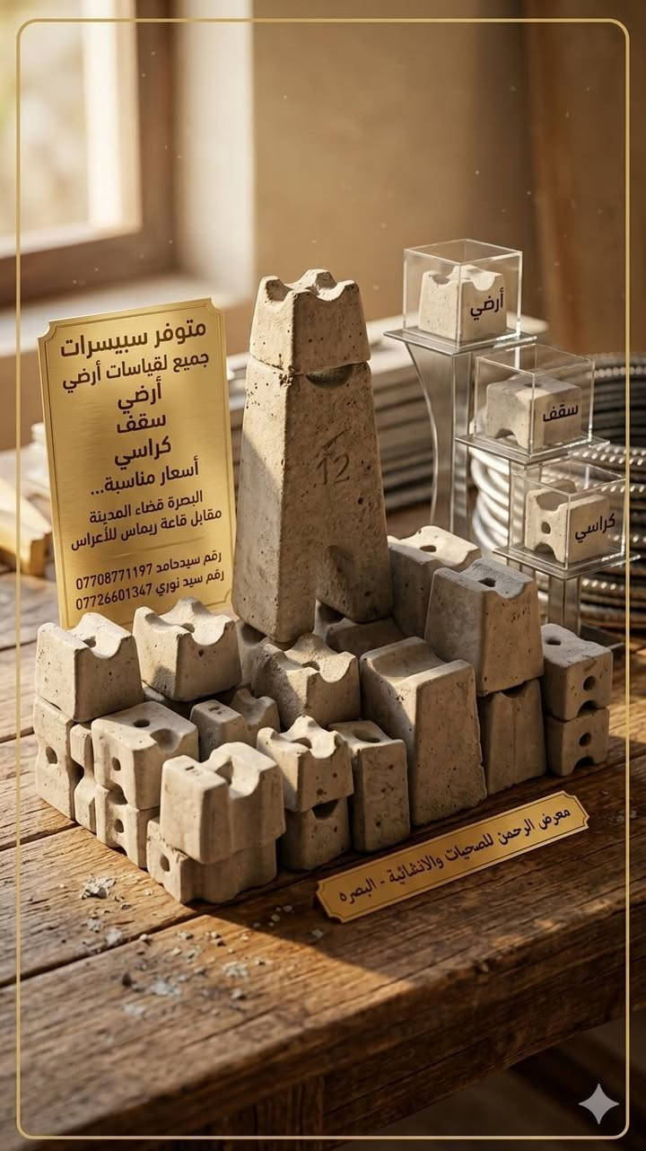 سبيسرات كراسي ارضي سقف اسعار مناسبه 

*********** 

واتساب

نص مكتوب في الصور:
- معرض الرحمن للصحيّات والانشائية - البصره
- متوفر سبيسرات جميع لقياسات أرضي أرضي سقف كراسي أسعار مناسبة... البصرة قضاء المدينة مقابل قاعة ريماس للأعراس رقم سيدحامد *********** رقم سيد نوري *********** معرض الرحمن للصحيَات والإنشائية - البصره