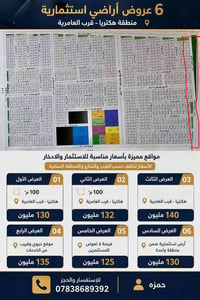 � 6 عروض أراضي استثمارية – منطقة هكتريا (قرب العامرية) طبعا الأسعار تخ...