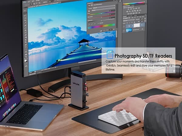للبيع📢: أقوى قاعدة إرساء شاشات (Docking Station) من شركة WAVLINK العالمية

✨ الموديل الاحترافي: Wavlink USB-C 10G Triple 4K Display (WL-UG63PD13 Pro)

✅دعم 3 شاشات: تكدر تربط حتى 3 شاشات بدقة 4K بوقت واحد (تحتوي على منافذ HDMI و DisplayPort).

✅شحن سريع خارق: تدعم خاصية الـ PD بقوة 100 واط، يعني تشحن اللاب توب مالتك مباشرة من القاعدة بدون الحاجه لشاحن إضافي.

✅نقل بيانات صاروخي: سرعة نقل تصل إلى 10Gbps عبر منافذ USB-C و USB-A الحديثة.

✅إنترنت فائق السرعة: منفذ إيثرنت جيجابت (Gigabit Ethernet) لاتصال إنترنت مستقر وسريع جداً.

✅توافق كامل: يدعم جميع أجهزة الويندوز والـ Mac (بما فيها معالجات M1, M2, M3 المتطورة بفضل تقنية DisplayLink المدمجة).

✅ قارئ بطاقات SD و microSD

✅ مقبس صوت/مايك 4 أقطاب (TRRS)

🚚التوصيل متوفر لجميع محافظات العراق🇮🇶
📥للطلب او الاستفسار يرجى مراسلة الصفحة خاص او على الواتساب/ ‭***********‬

#WAVLINK #WL_UG69PD13Pro #15in1Dock #DockingStation #DisplayLinkDock #Triple4K
العراق #بغداد #أربيل #البصرة #الموصل #السوق_العراقي

نص مكتوب في الصور:
- WAVLINK
- Triple 4K@60Hz Boost Productivity
- HDMI (Alt. Mode) requires your laptop's type-C port to support video output.
- 4K ULTRA HD
- S.GT 9912
- B
- C
- A
- D
- DISPLAY1(HDMI/DP)
- DISPLAY2(HDMI/DP)
- HDMI(Alt. Mode)
- DP1.4
- 4K@60Hz
- DP1.2
- 4K@30Hz
- Transfer Files in Seconds
- Utilize 5 USB-A/C ports for lightning-fast file transfers, enabling swift and efficient data transmission within seconds.
- Photography SD/TF Readers Capture your moments and transfer them swiftly with 104MB/s. Seamlessly edit and store your memories for a lifetime.
- 1000Mbps RJ45 Gigabit Ethernet Supports 1000/100/10Mbps speeds for seamless connectivity to enjoy stable and fast wired networks.
- 2-In-1 Audio & Mic Easily connect headphones or a microphone for seamless listening, speaking, or recording tasks.