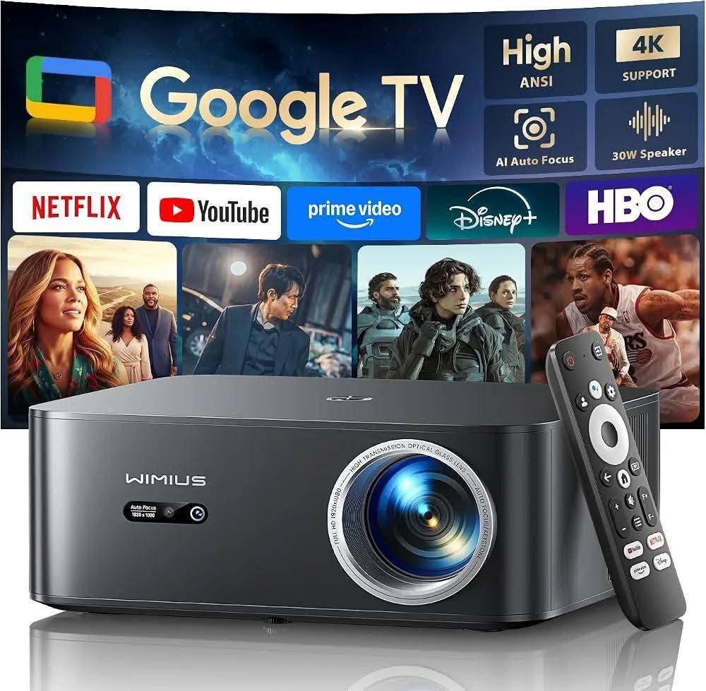 wimius k13 😍
العملاق من شرکة wimius 
النضام کوکل تیفي سمارت فول مواصفات 
1500ansi
40000Lumens 
Google TV 
Dolby Audio 30W سماعات
جهاز جدید و سعرە الجوە سوق کلە
سعرە 195 الف مع توصیل فقط 😍
فقط قطعة وحدة متوفر ل هاي نسخة
الي یرید راسلني علی خاص او واتساب : ***********

نص مكتوب في الصور:
- Enjoy Google TV
- Enjoy all genuine app content and start a worry-free audio-visual journey
- For you Live Apps Library
- NETFLIX
- YouTube
- Disney+
- prime video
- HBOMax
- Spotify
- tv+
- TVer
- tubi
- AbemaTV
- hulu
- twitch
- Hey Google
- Google Play
- 360° Surround Sound
- Immersive audio that surrounds you
- 30W Speaker
- Google Voice Assistant
- "Open Netflix."
- "Play Inside Out 2."
- "What's the weather."
- "Increase the volume."
- High ANSI Lumens Bright and vivid images, even in well-lit rooms High ANSI Lumens High
- Google TV High ANSI 4K SUPPORT AI Auto Focus 30W Speaker NETFLIX YouTube prime video DISNEY+ HBO WiMiUS Auto Focus 1920x1080