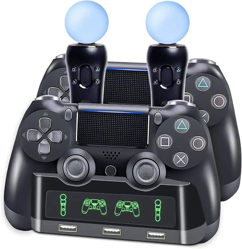 قاعدة شحن PS4 • ٤ في ١ • شحن جوستيك