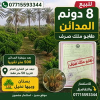المدائن • ٨ دونم • طابو ملك صرف