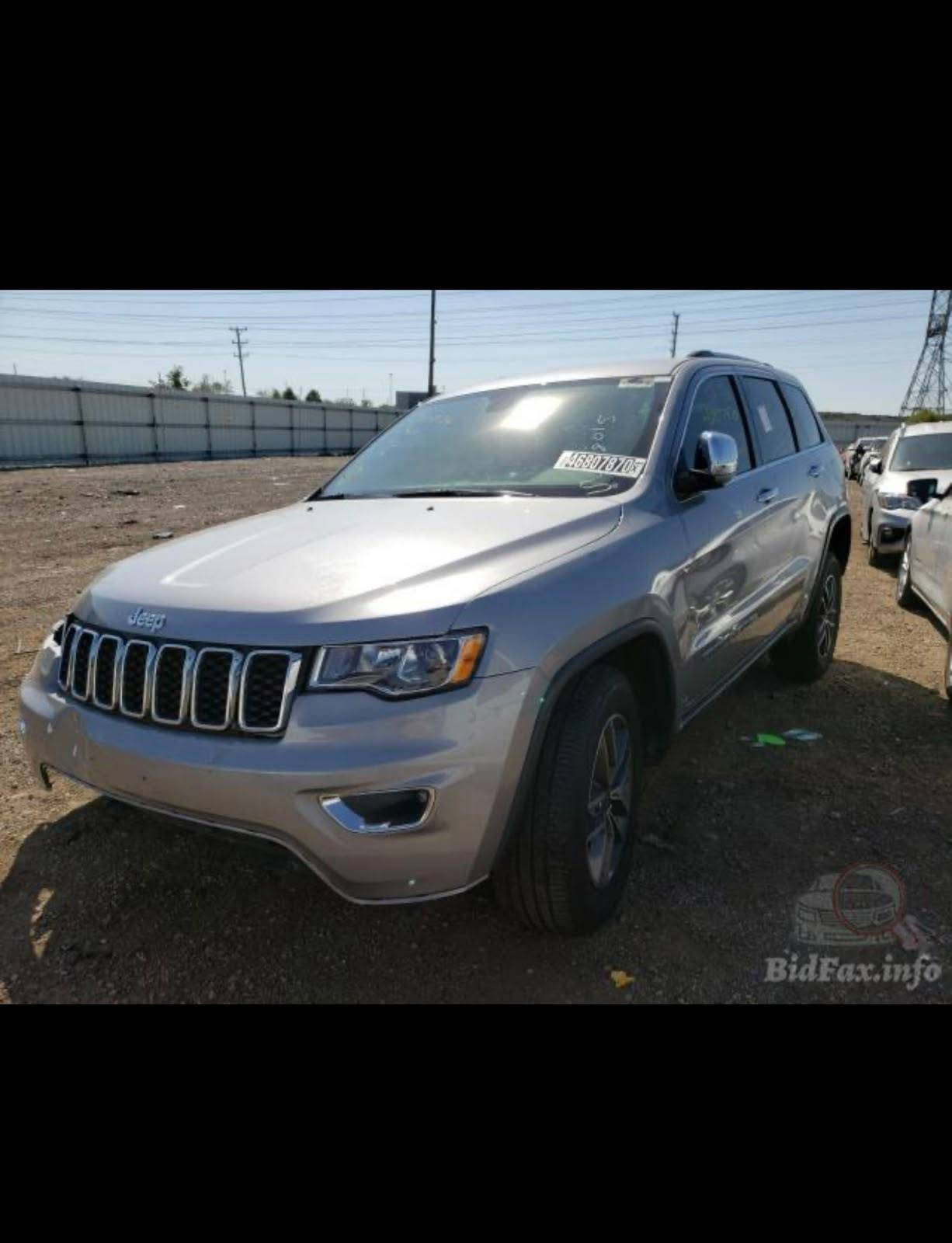 السلام عليكم

JEEP GRAND CHEROKEE LIMITED2019
اللون سلفر مواصفات / مكينة 6 سلندر 3,6 🔹 كير أوتوماتيك 8 نمر
🔹 دفع 4×4
🔹 مواصفات Limited
🔹 داخلية جلد
🔹 كراسي كهرباء 
🔹 تسخين كراسي أمامي
🔹 ستيرن جلد وتسخين
🔹 شاشة 8.4 إنج
🔹 Apple CarPlay وAndroid Auto
🔹مانع تصادم خلفي 
🔹 كاميرا خلفية
🔹 حساسات خلفية
🔹مري قلاب 
🔹 تشغيل بصمة ودخول ذكي
🔹 تشغيل عن بُعد
🔹 باب خلفي كهربائي
🔹 تكييف أوتوماتيك دبل
🔹ماوس تحكم
🔹كراسي ميموري 
🔹 مثبت سرعة
🔹 تحكم ستيرن خلفي امامي 
🔹 مرايات وجامات كهرباء
🔹 إنارة LED
🔹 جنوط رياضية
🔹 حساسات ضغط التايرات
🔹 أنظمة ABS وثبات ودفع إلكتروني
🔹 نظام مراقبة النقطة العمياء حسب التجهيز
🔹 5 راكب وباقي المواصفات المعروفة
حادثها جاملغ ايمن من امريكا ومصلح ومصبوغ نفسه وصفحه كاملة مصبوغة من  امريكا /   في العراق طخه دراجه بين باب السائق والخلفه وتم تصليح وصبغ البابتين وموجود فيها سونار كامل للسيارة 
سياره بدون ايرباك بدون دواخل 
جاهزه السعر :-  157 وان شاء الله فيها مجال 
للاتصال ***********
***********

نص مكتوب في الصور:
- BidFax.info