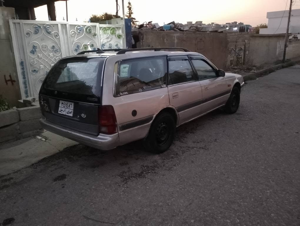 مازدە 626 ستێشن
مۆدیل 1991
گێڕعادی مکینە12کابرێتەر
گێڕمەکینەتەقەوڕەقەبەشەرت
ناوی جوانەبەرەسەقی نوێ 
کارەبای زۆری ئیش دەکا
ڕەقەم هەولێر ئەوەلیات حجز
بەشەرت سعری 14$بێ معامەلەشوێن هەولێربەحرکە
ژ.م..*********** أربيل, العراق
