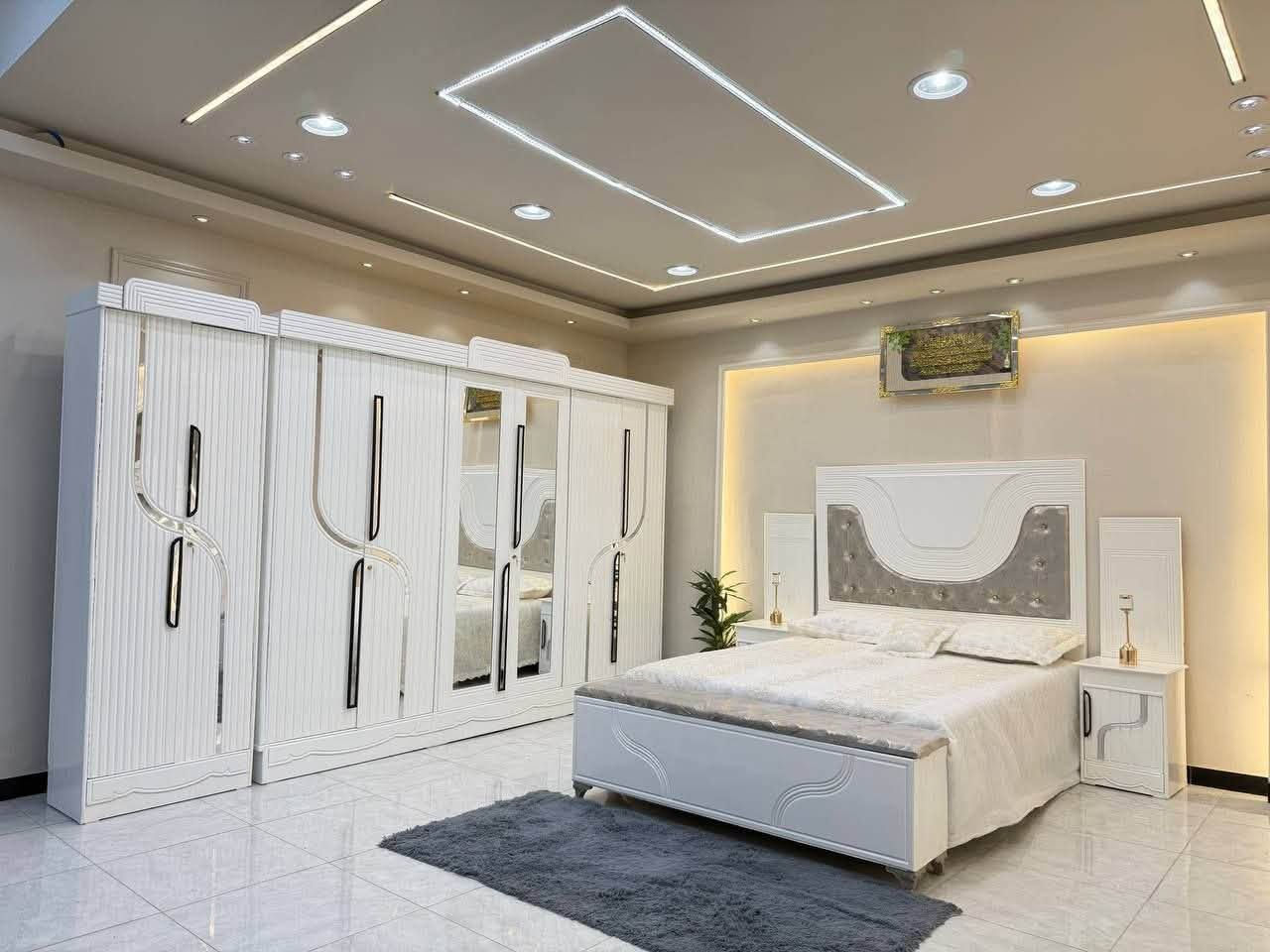غرف نجاره عراقية • ٨ قطع • سرير ٢٠٠×١٦٠