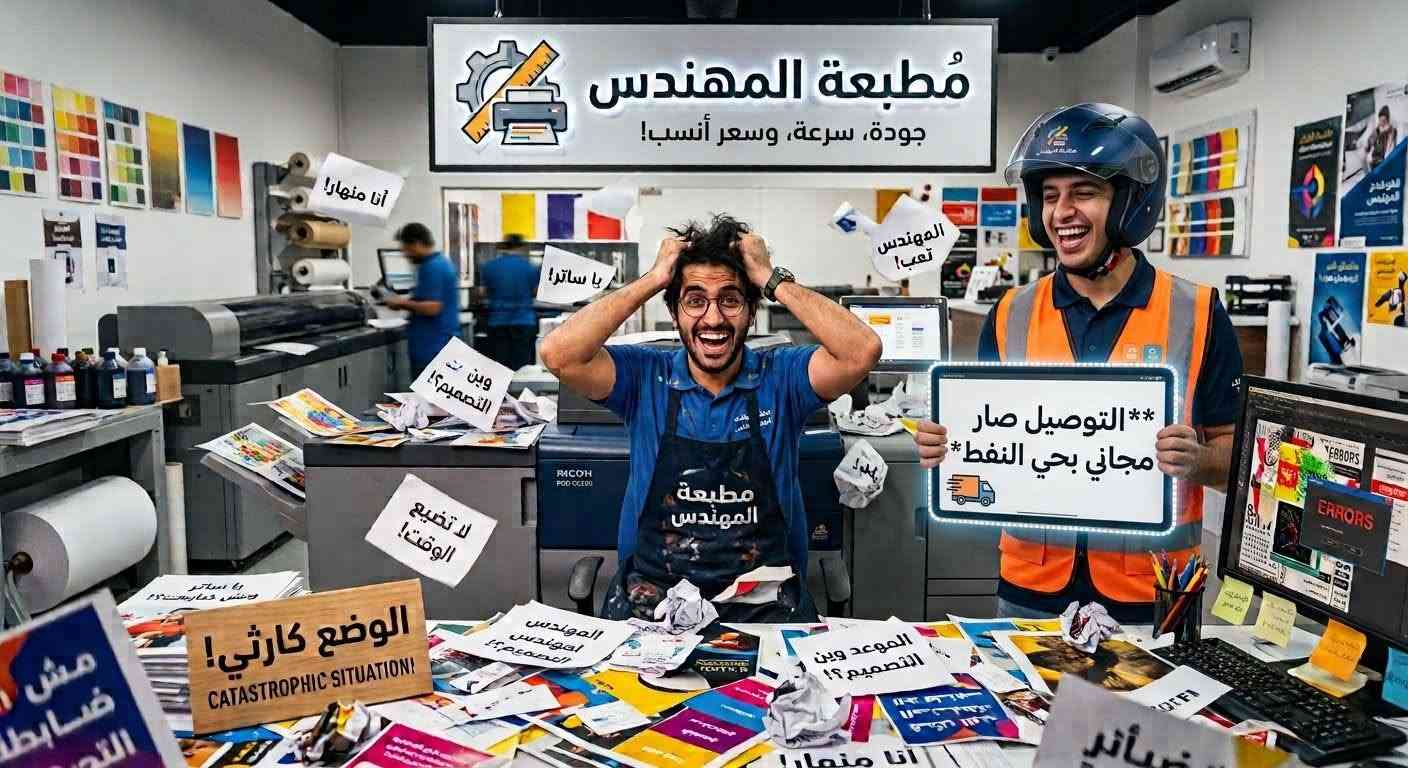 مطبعة المهندس • توصيل مجاني حي النفط • طباعة ملازم وكتب